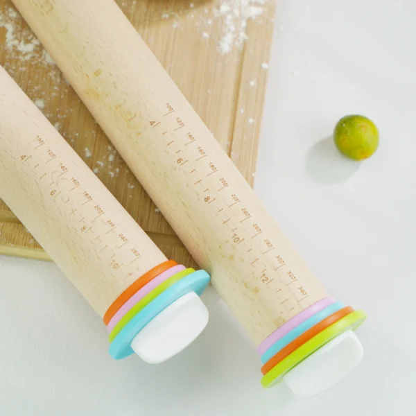 Home Adjustable Beech Wood Measuring Rolling Pin