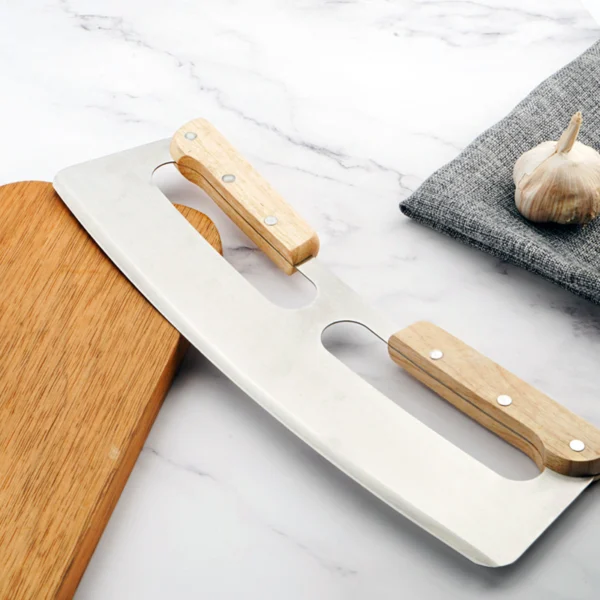 Commercial & Home Large Double-Handle Half-Moon Pizza Cutter