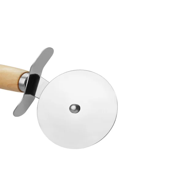 Pizza Baking Set - Wooden Handle SS Pizza Cutter & Shovel