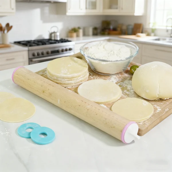 Home Adjustable Beech Wood Measuring Rolling Pin