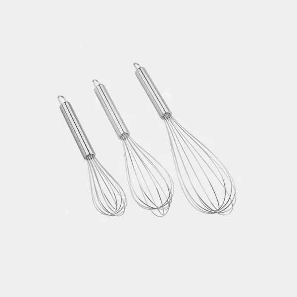 stainless steel manual egg beater with large whisk head ergonomic handle for home baking