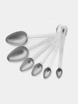 clear scale on stainless steel measuring spoons for precise baking measurement