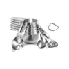 14-piece food-grade stainless steel measuring cups & spoons set with dual-scale markings for commercial bakery