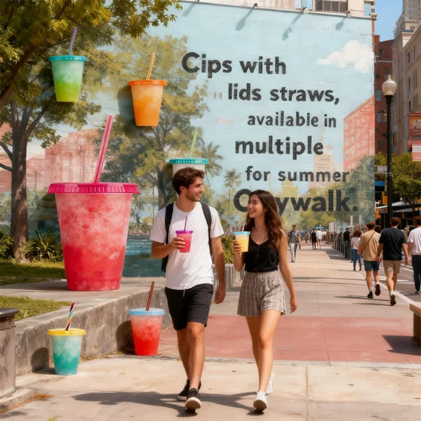 16oz BPA-Free Single-Layer Plastic Straw Tumbler003 Lightweight 16oz plastic straw tumbler easy to hold