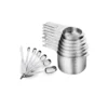 14-piece food-grade stainless steel measuring cups & spoons set with dual-scale markings for commercial bakery