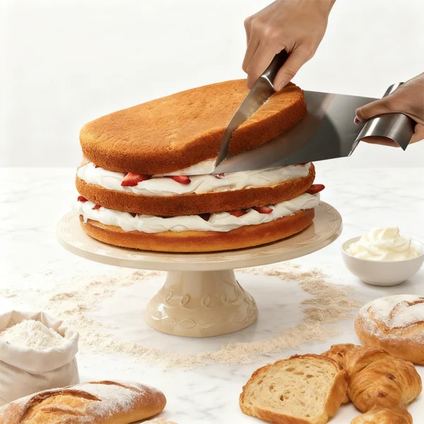 11 Inch 430 Stainless Steel Pizza Peel Cake Lifter with 5 Non-Slip Strips — Seamless Food-Grade Baking Transfer Tool