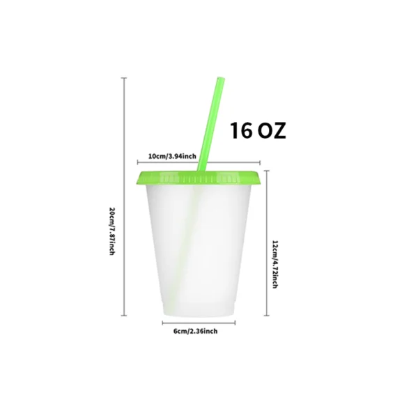 16oz BPA-Free Single-Layer Plastic Straw Tumbler007 Multiple colors of 16oz BPA-free single-layer plastic straw tumbler