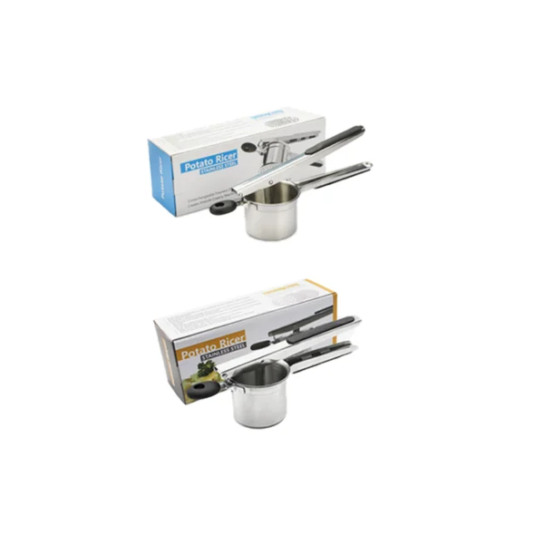 Hanging storage of detachable interchangeable disc potato ricer in kitchen