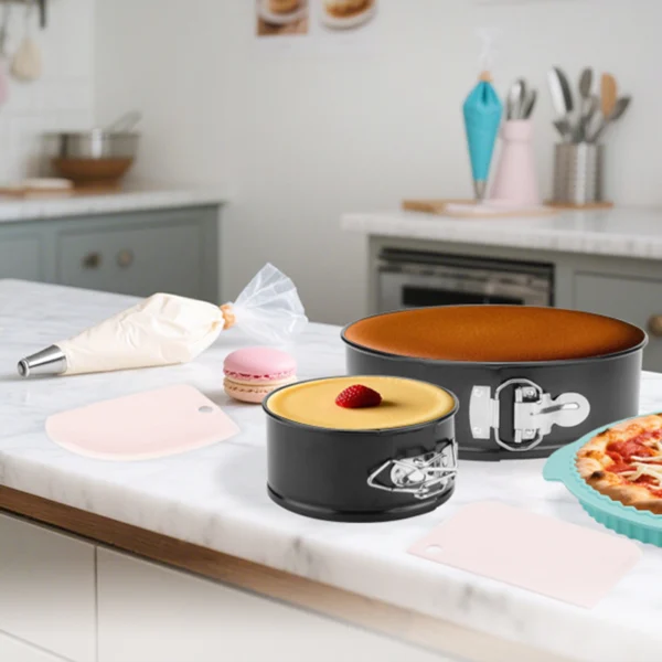 non-stick lockable baking pan set for home baking with spatula paper