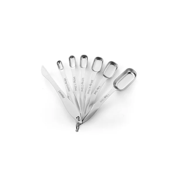 14-piece food-grade stainless steel measuring cups & spoons set with dual-scale markings for commercial bakery