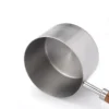 ergonomic acacia wooden handle of stainless steel measuring spoons cups set for comfortable grip